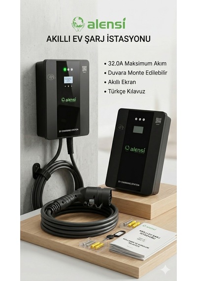 Alensi 22 Kw 32a Trifaze Duvar Tipi Elektrikli Araç Şarj İstasyonu
