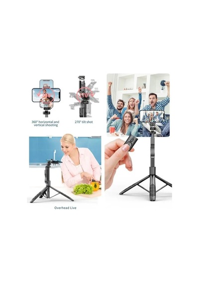 Coverzone Profesyonel Tripod Ve Selfie Çubuğu L16 Bluetooth Uzakt