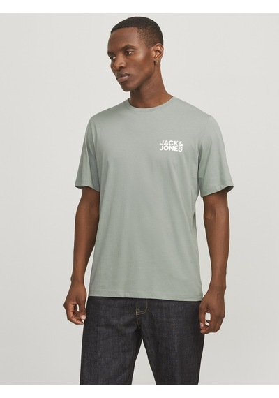 Jack&Jones Corp Logo Ss O Neck Erkek Bej Yuvarlak Yaka Tişört 12151955-MON