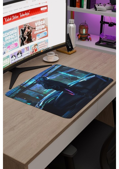 Dijital Cyberpunk City V2 48x40 Xl Gaming Kauçuk Kaymaz Taban Mouse Pad Fare Altlığı