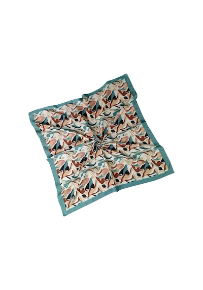 Mim Eşarp Vav İpek Kadın Micro Twill Sport Desenli Eşarp Gri