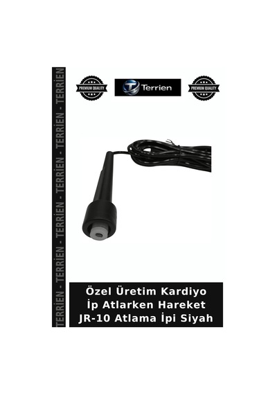 Özel Üretim Kardiyo İp Atlarken Hareket Jr-10 Atlama İpi Siyah