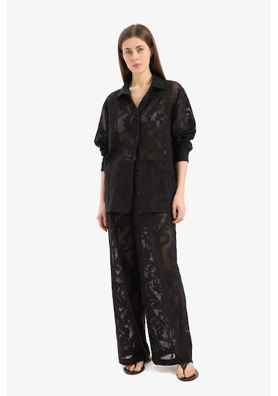 Defacto Dantelli Esnek Belli Beyaz Plaj Pantolonu-fall İn Love D9767ax25smbk27 Siyah
