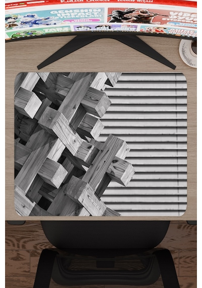 Brütalist Tarz Kaymaz Dikişli Kauçuk Oyuncu Mousepad V2 - 48x40 Xl Gaming Mouse Pad Fare Altlığı
