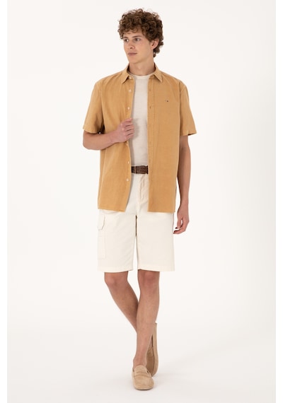 U.s. Polo Assn. Erkek Camel Gömlek Kısa Kollu 50304955-vr015 Camel