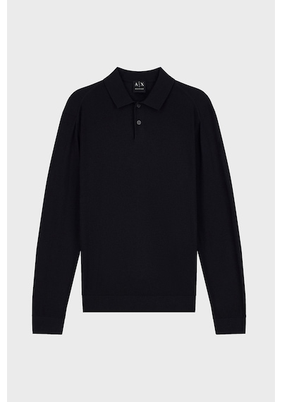 Armani Exchange Yün Karışımlı Regular Fit Düğmeli Polo Erkek Polo Xm003569 Af28778 Uc001 Siyah