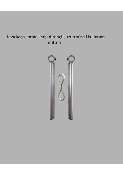 Kare Küpeşte Uyumlu Balkon Çamaşır Askısı 25x60 Cm Beyaz Pratik Standart