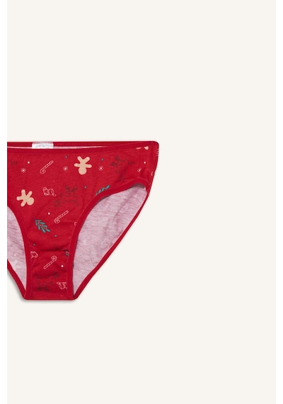 Defacto Kız Çocuk Yılbaşı Temalı Penye Slip Külot G4005a825wnrd107 Kırmızı-rd107