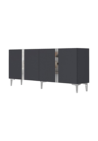 Ka1898as - Anka Konsol, Tv Stand, Tv Sehpası Ve Tv Ünitesi Antrasit - Sılver 180cm Antrasit - Silver