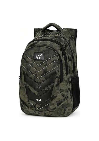Komando Sırt Çantası Yeşil Kamuflaj 3 Gözlü Kamp Ve Outdoor 46x32x18 Cm Çok Renkli
