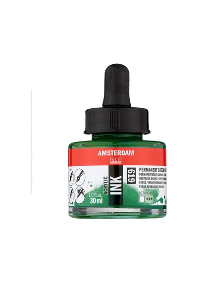 Amsterdam Akrilik Mürekkep 30 Ml Permanent Green Deep 619 Diğer