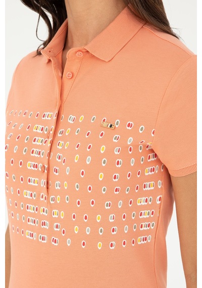 U.S. Polo Assn. Kadın Somon Polo Yaka Tişört 50282885-VR047 U.S. Polo Assn. Kadın Somon Polo Yaka Tişört 50282885-VR047