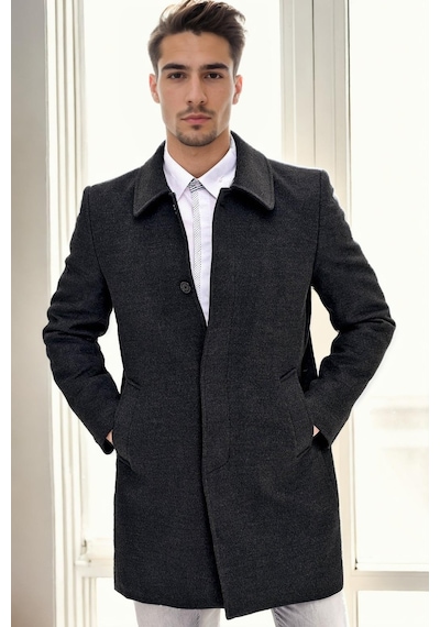 Plt9365 Dewberry Erkek Palto-antrasit Antrasit