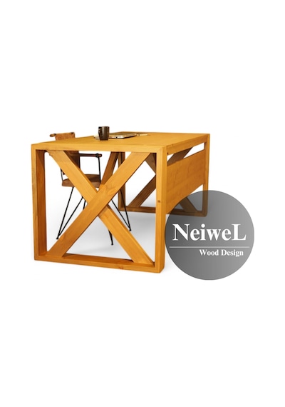 Neiwel Owen Doğal Ahşap Çalışma Ve Ofis Masası-80cm-200cm Açık Ceviz