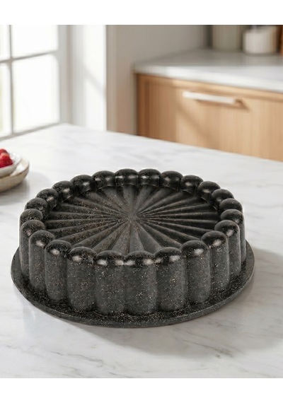 26 Cm Döküm Tart Kalıbı Kaydırmaz Tabanlı Siyah