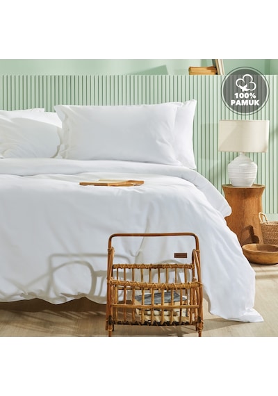 Yataş Bedding Plain Çift Kişilik Nevresim Takımı - Optik Beyaz