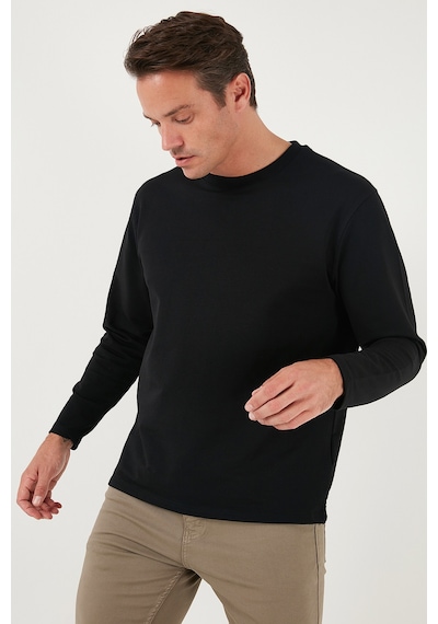 Buratti Streç Pamuklu Regular Fit Bisiklet Yaka Erkek Sweat 5905725 Siyah