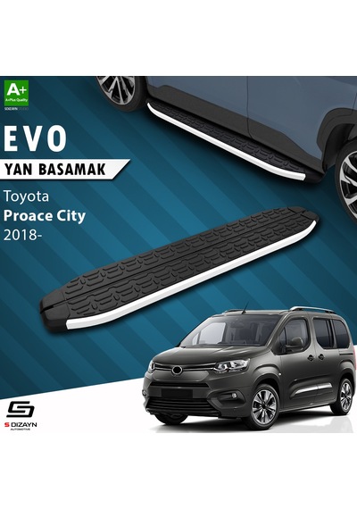 S-dizayn Toyota Proace City Kısa Şase Evo Aluminyum Yan Basamak 203 Cm 2018 Üzeri
