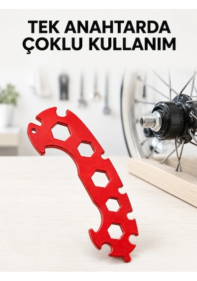 Çoklu Bisiklet Anahtarı 6 7 8 9 10 11 12 13 14 15 16 17 Mm Tamir Aparatı Kırmızı