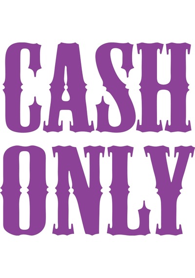 Cash Only Araba Sticker 17x17 Cm Mor