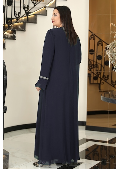 Raika Moda Sultan Büyük Beden Tesettür Abiye Lacivert