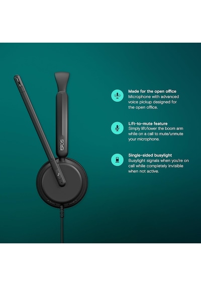 Impact 430 - Çift Mikrofonlu Mono Kulak Üstü Kulaklık, Gürültü Engelleme, Usb-c/usb-a Bağlantısı, Ev Ofisi, Tak Ve Çalıştır, Yakınlaştırma, Uc - Mono