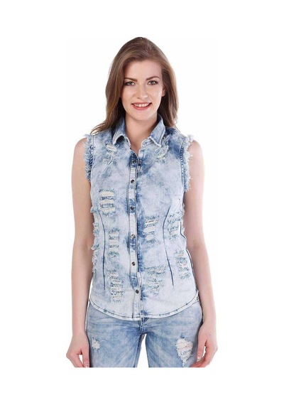 Cipo & Baxx Wh103 Kadın Buz Mavisi Vintage Kadın Yelek 001
