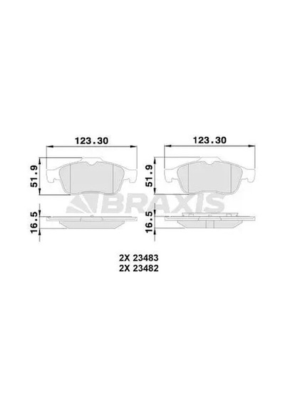Volvo V50 Arka Fren Balatasi 2005-2012 Braxıs Aa0068