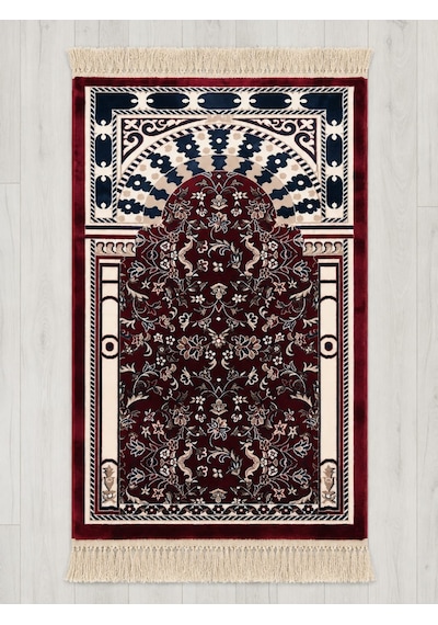 002 Bordo-ravza Seccade 14mm Sık Dokuma Medine Seccadesi 75 X 115