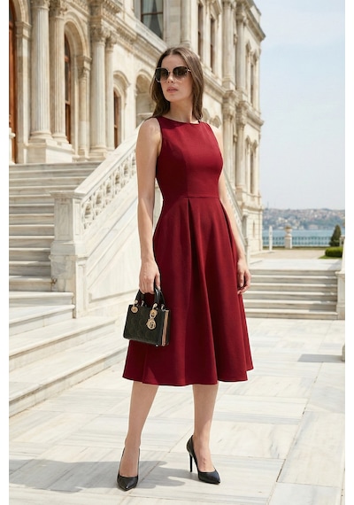 Lela Bayan Elbise 6111963 Bordo Bordo