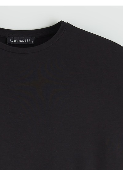 Lcw Modest Siyah Bisiklet Yaka Kadın Tunik
