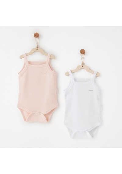 Andywawa Bebek Body 2 Parça Tank Body Anw-ac26760 Pembe - Beyaz