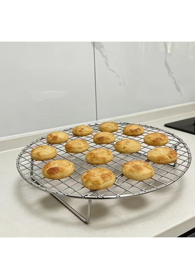 Glaso Teli Soğutma Teli Yuvarlak Çelik 30x5cm Pişirme Soğutma Teli Metalik