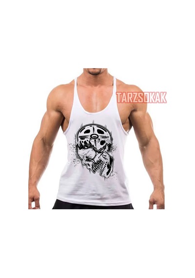 Tarzsokak Gym Tank Top Fitness Sporcu Atleti Gym74 Beyaz