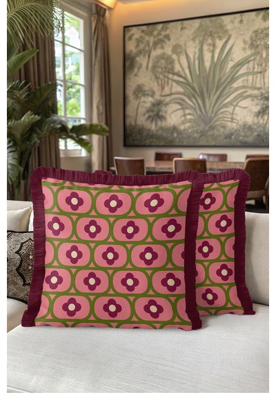 Retro Çiçek Tasarım Saçaklı Yastık Kılıfı-geometrik Bohem Pembe Yeşil Bordo Püsküllü Kırlent Kılıfı Kayıp Düş Aura Retro Çiçek Tasarım Saçaklı Yastık Kılıfı-geometrik Bohem Pembe Yeşil Bordo Püsküllü Kırlent Kılıfı Kayıp Düş Aura