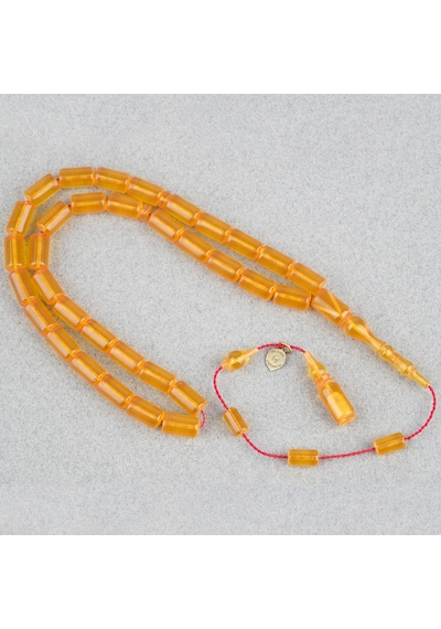 Ateş Kehribar Eski Oyun Zar Obje Patinli Kapsül Kesim 6x10.5mm Tesbih