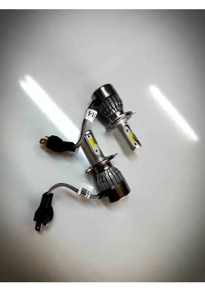H4 Beyaz Işık Led Xenon Far Ampulü Şimşek Etkili / 10