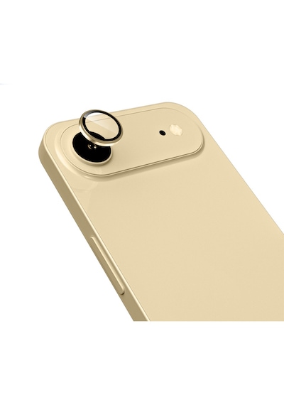 Apple Uyumlu iPhone 17 Air Metal Çerçeveli Temperli Kamera Lens Koruyucu Gold