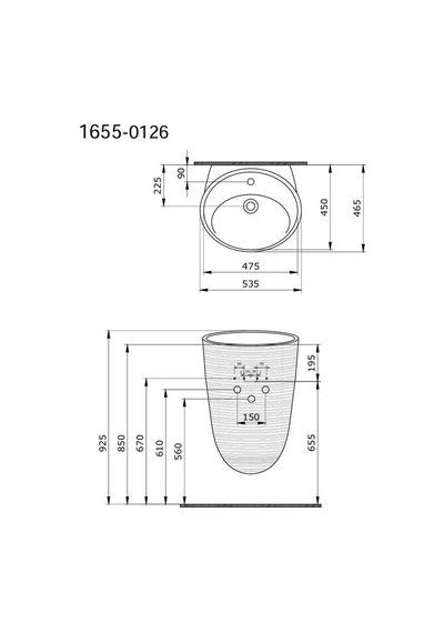 Bocchi Strata 1655-033-0126 Asma Monoblok Delikli Lavabo Batarya Mint Yeşil