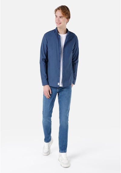 Colin's Colins Slim Fit Shirt Neck Düz Erkek Lacivert Uzun Kol Gömlek Cl1048576 Q1.v1 Nav Lacivert