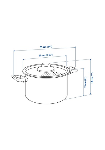 Ikea Hemlagad Kapaklı Tencere 5 L 25 Cm Siyah 2 Parça