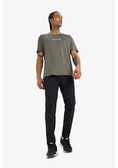 Defacto Defactofit Standart Fit Yumuşak Tuşe Bisiklet Yaka Baskılı Kısa Kollu Tişört C9268ax25aukh398 Haki