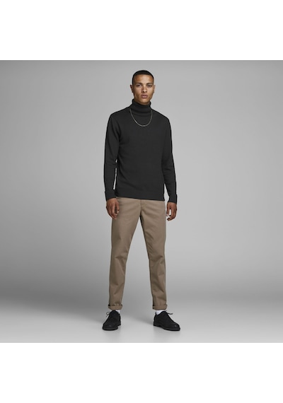 Jack & Jones Balıkçı Yaka Kazak-Emil 12157417 Black Siyah