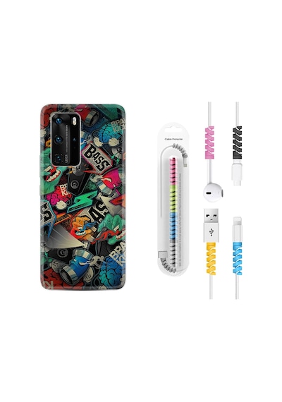 Huawei P40 Pro Kılıf Kablo Koruyuculu Bass 1886