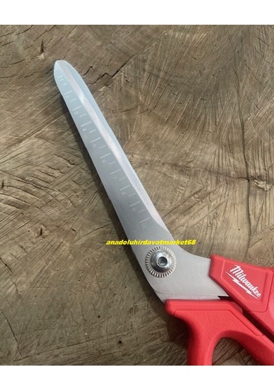 Milwaukee Agır Hizmet Makası Kumaş Kagıt Naylon Makası Eğik Açılı Makas 26cm