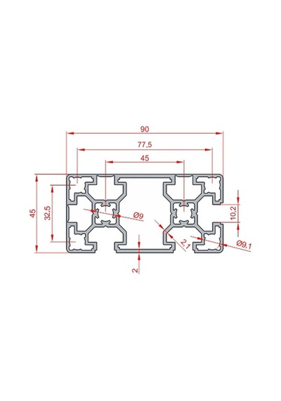Doğuş Kalıp 45x90 Kapalı Sigma Profil