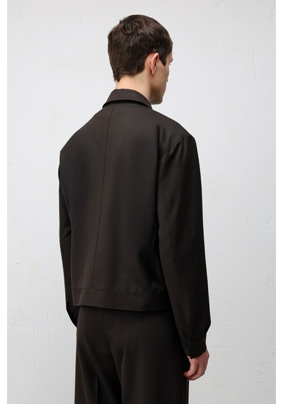 Antioch Relaxed Fit Fermuarlı Erkek Mont Kahverengi