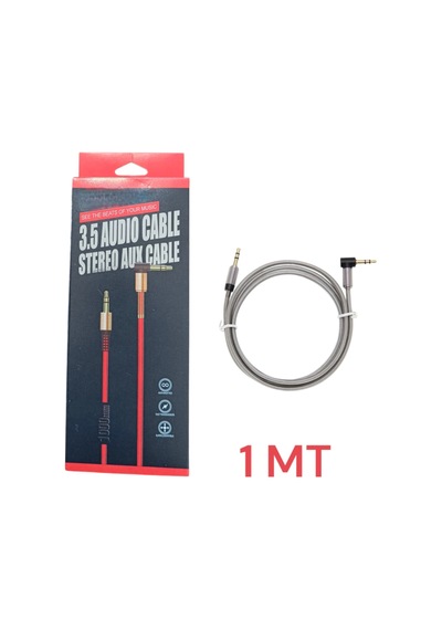 Metal Başlık Tpe Kablo 3.5mm Aux Kablo 1 Metre Renkli