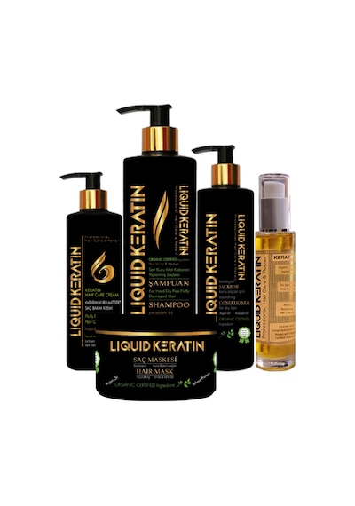 Liquid Keratin Kabaran Saçlar İçin Keratin Bakım Seti 5'li