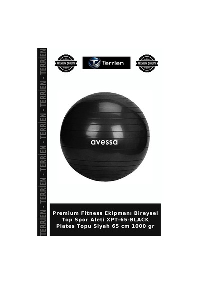 Premium Fitness Ekipmanı Bireysel Top Spor Aleti Xpt-65-black Plates Topu Siyah 65 Cm 1000 Gr